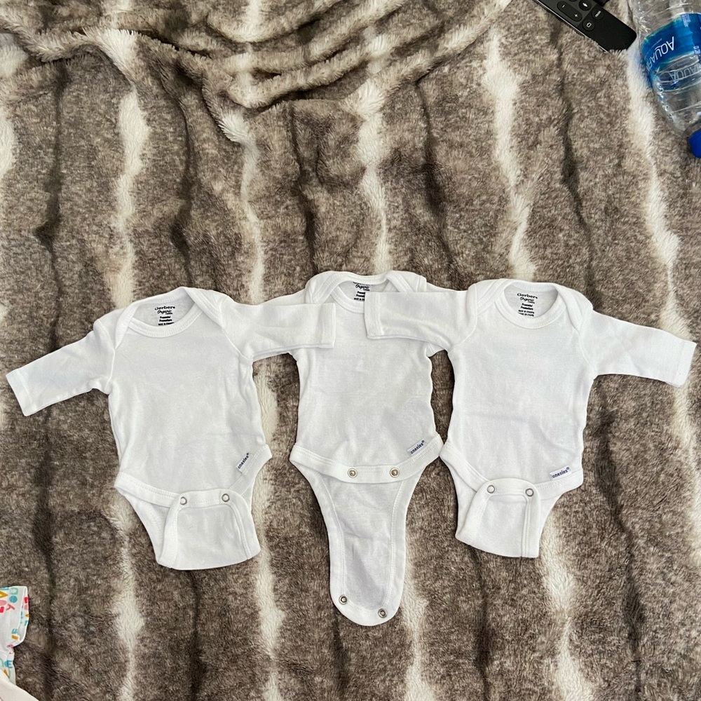 3 pack preemie bodysuits long sleeve